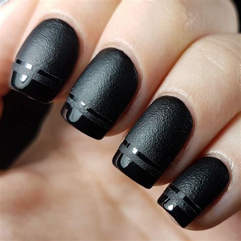 matte black and shiny nails.